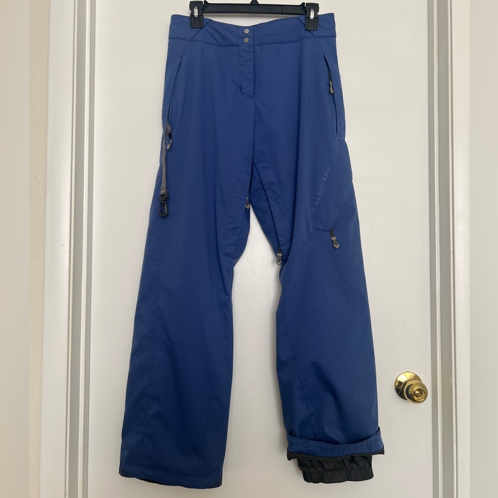Salomon Ski pants women size M blue | wide leg ski pants women